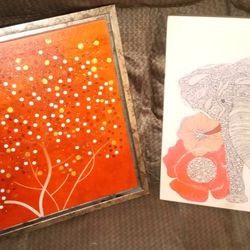 The Elephant With Flowers Canvas Print And 2011 Bombay Framed Canvas Print