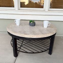 Solid Stone Round Coffee Table