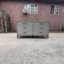 West Elm Nailhead Double Wider Dresser Chest Of Drawers Cabinet