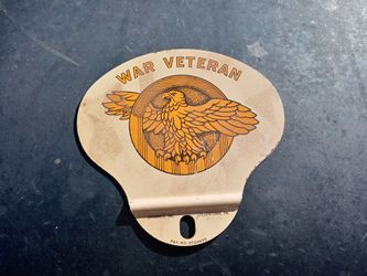 War veteran license plate topper original