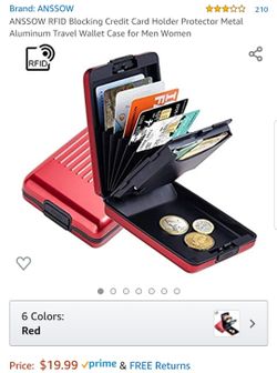 ANSSOW RFID Blocking Credit Card Holder Protector Metal Aluminum Travel Wallet Case for Men Women