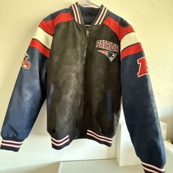 New England patriots Zip Up Jacket Black Blue Red And White 