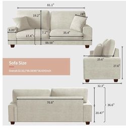 2 DOPEDIO Modern Loveseat Sofa with pillows