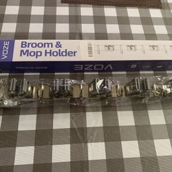 Voze 5-Slot Broom & Mop Holder – Stainless Steel Wall Mount Organizer