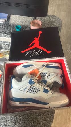 Air Jordan 4 Retro White Blue Sneakers