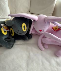 Pokémon Eeveelution Umbreon & Espeon Sleeping Plush Jazwares 2026 18” NWT Set