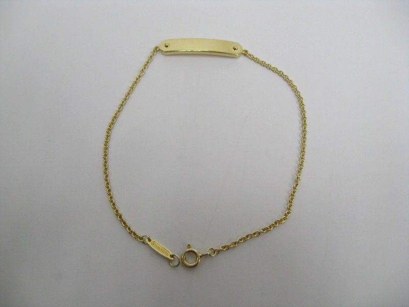 Tiffany & Co. 18K Yellow Gold 7" Tag Chain ID Bracelet