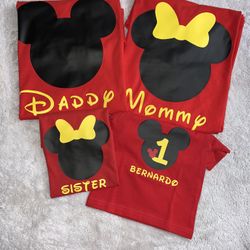 Mickey Mouse Birthday T-shirt’s Personalized / Camisas /playeras Personalizadas Para Cumpleaños 
