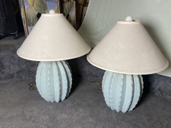 Vintage Pair Of Alsy Cactus Lamps 
