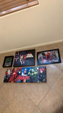 Marvel and Star Wars wall art lot all for $10