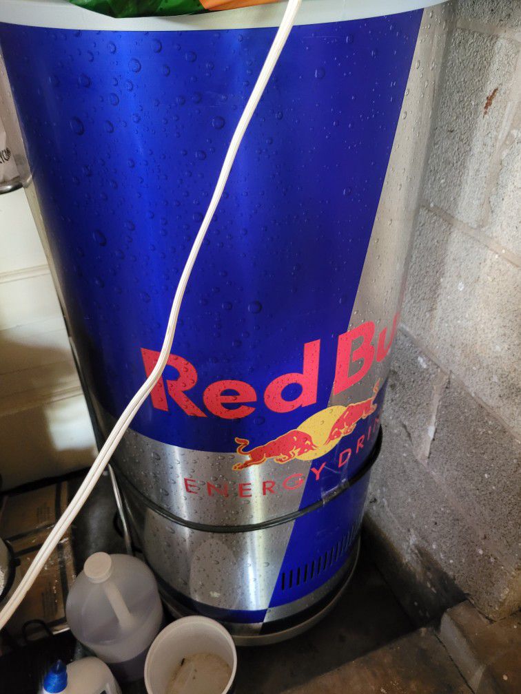 Tall Red Bull Refrigerator 