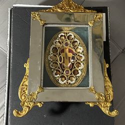 14 relics of Saints first class relics with Christ cradle , certificate 1923