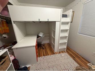 Ikea Smastad Loft bed white and red