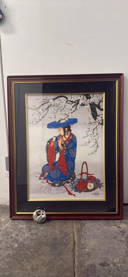 Large Limited Edition Caroline Young Hand Signed & Stamped Framed Print By Caroline Young. No# 549/888  23”x29”