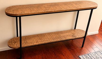 Two-Tier Wood and Metal Console Table