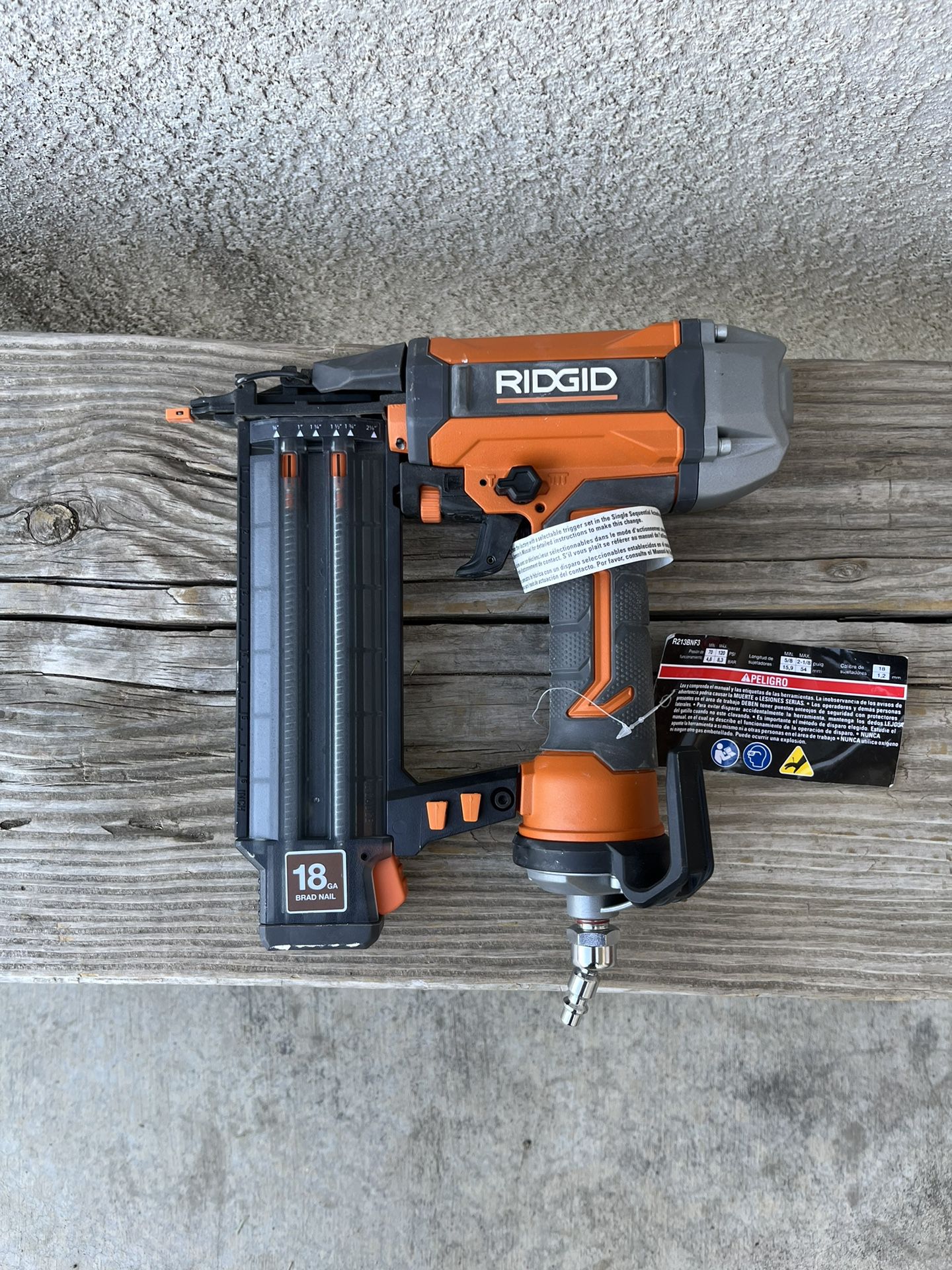 RIDGID Pneumatic 18-Gauge 2-1/8 in. Brad Nailer with CLEAN DRIVE Technology