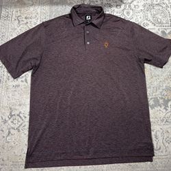 Foot Joy Polo Shirt Mens Size L Embroidery Striped Golf