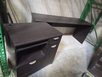 Dark Espresso Office Furniture Set — Desk, File Pedestal & 4 Cube Shelves