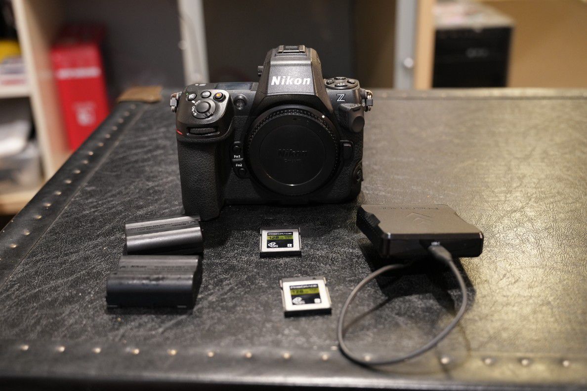 Nikon Z8 Camera Body With CFE cards, Reader, And 2 Batteries