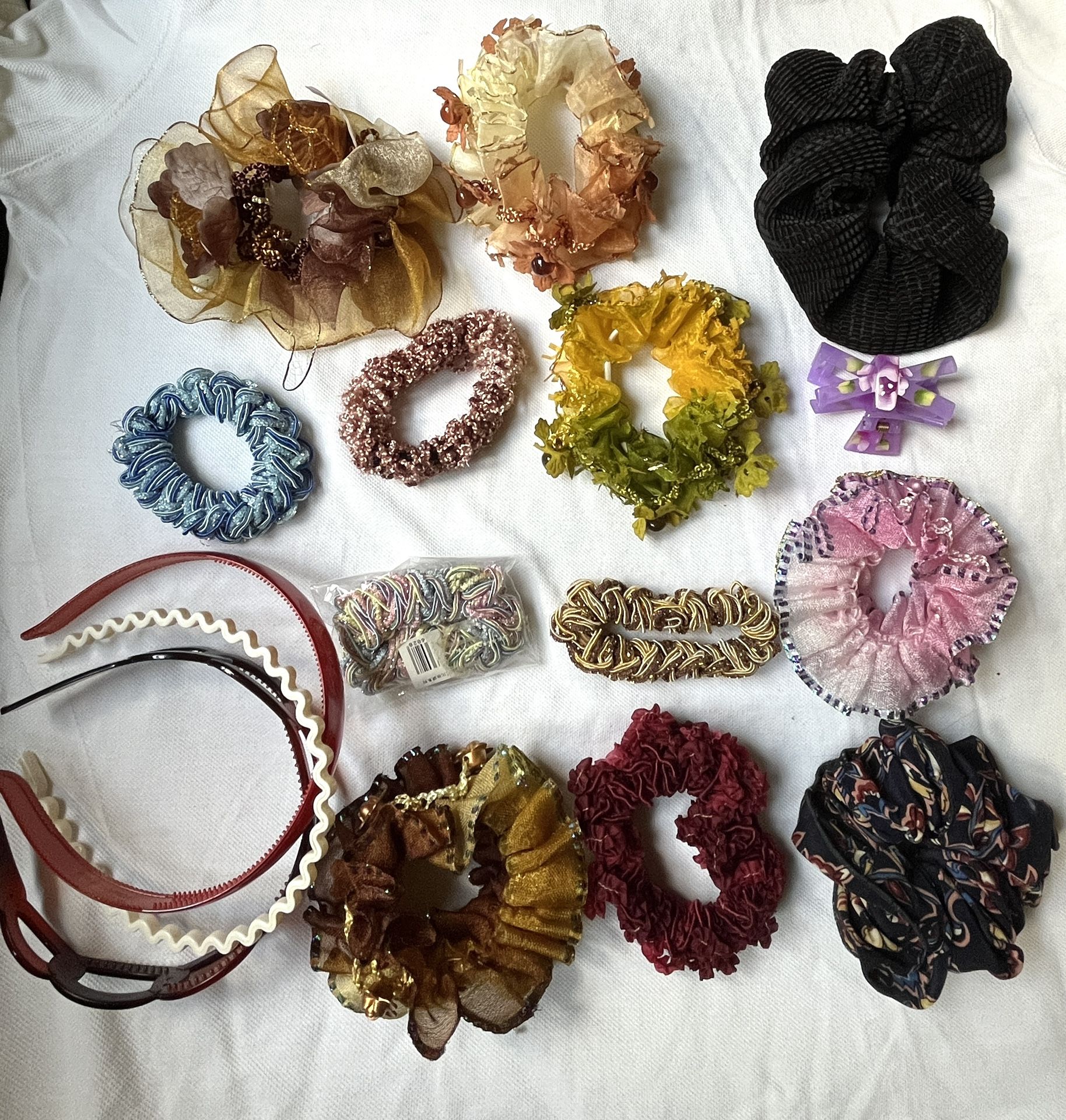 Assorted Hair Scrunchies and Headbands - $1 Each