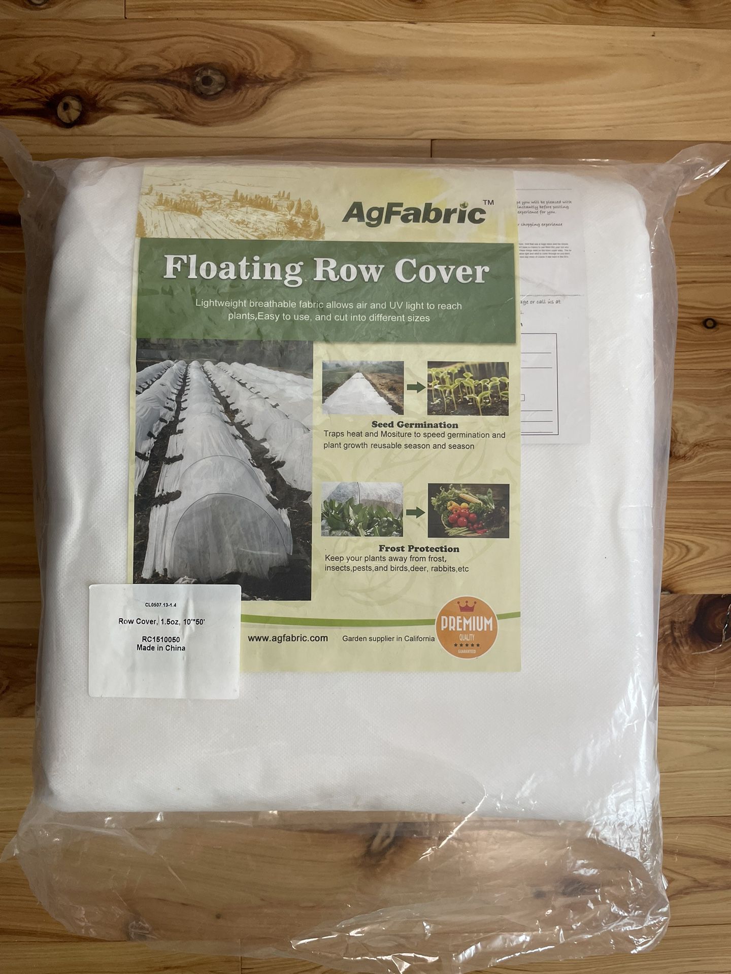 AgFabric Frost Cloth for Plants Row Cover 1.5 Oz. 10ftx50ft