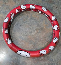 Official Sanrio Hello Kitty Steering Wheel Cover - Red