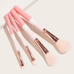4pcs Face Makeup Brush With Wooden Handle Ultra Soft Easy Coloring Eyeshadow Eyebrow Foundation Beauty Tool Girls Women Gift