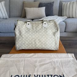LOUIS VUITTON MINI LIN CANVAS DENIM SPEEDY 30 Louis Vuitton 
