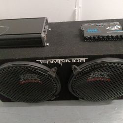 Mtx Terminator 12 Inch Wolfer Box With 400 Watt Kicker Amplifier Lanzar Equalizer 