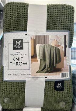 Member's Mark Organic Cotton Knit Throw Blanket