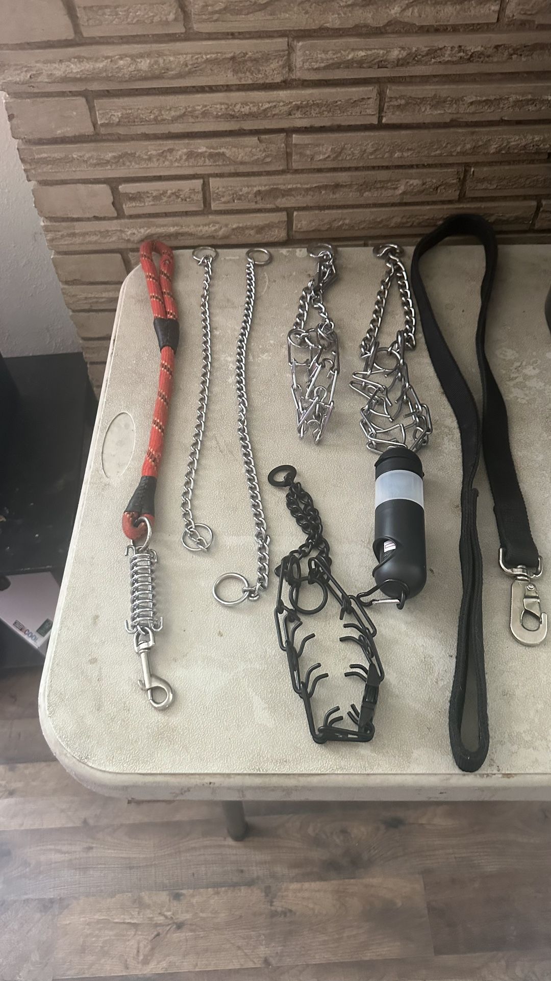 Prong Collars, Chains, And Leashes