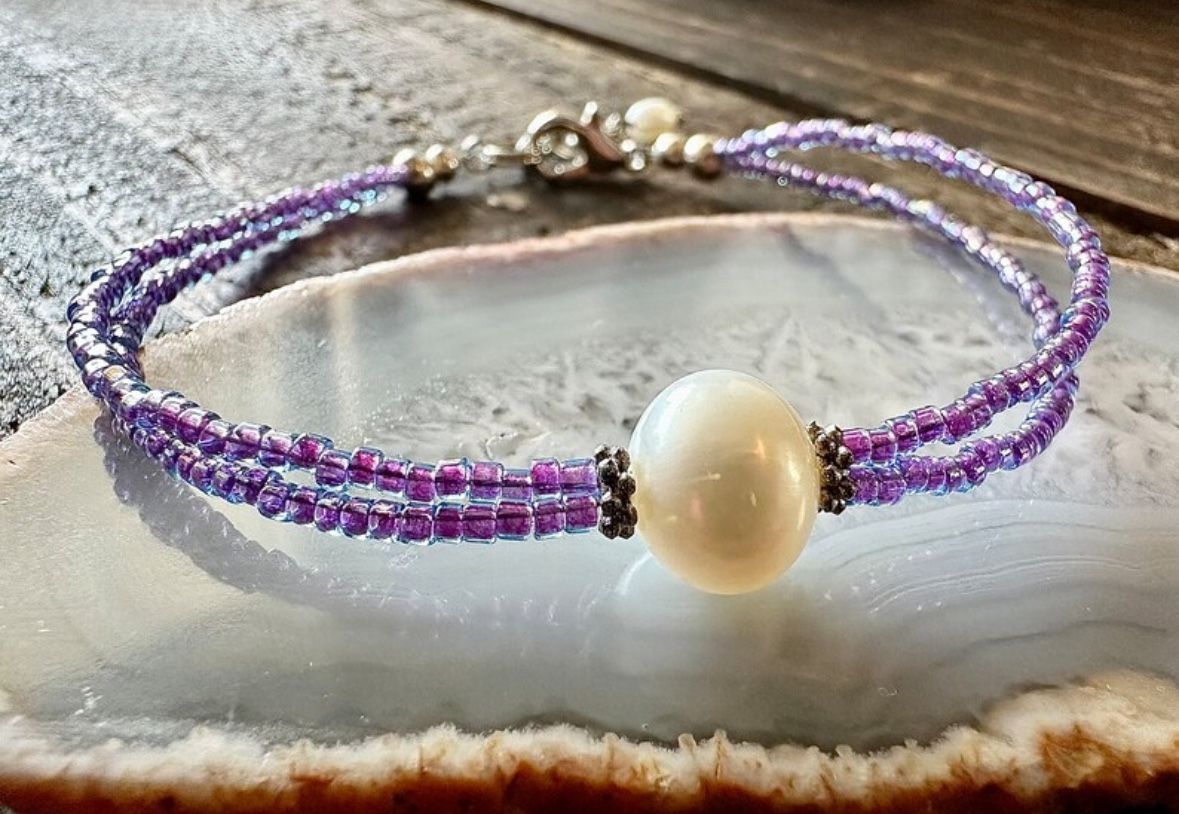 Elegant Purple Beaded Bracelet