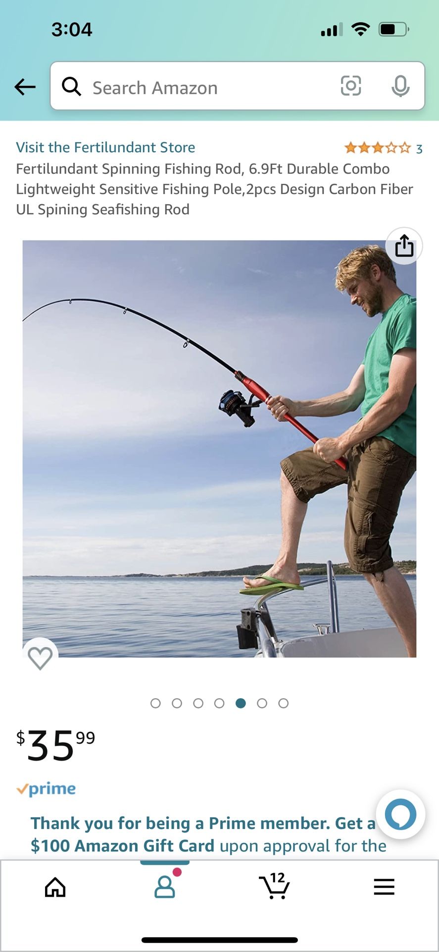 Fertilundant Spinning Fishing Rod, 6.9Ft Durable Combo Lightweight Sensitive Fishing Pole,2pcs Design Carbon Fiber UL Spining Seafishing Rod