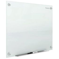 Quartet Whiteboard, Glass Dry Erase Board, Magnetic, 6' x 4', Infinity Frameless Mounting, White Surface, Accessory Tray, 1 Dry Erase Marker and 2 Gla