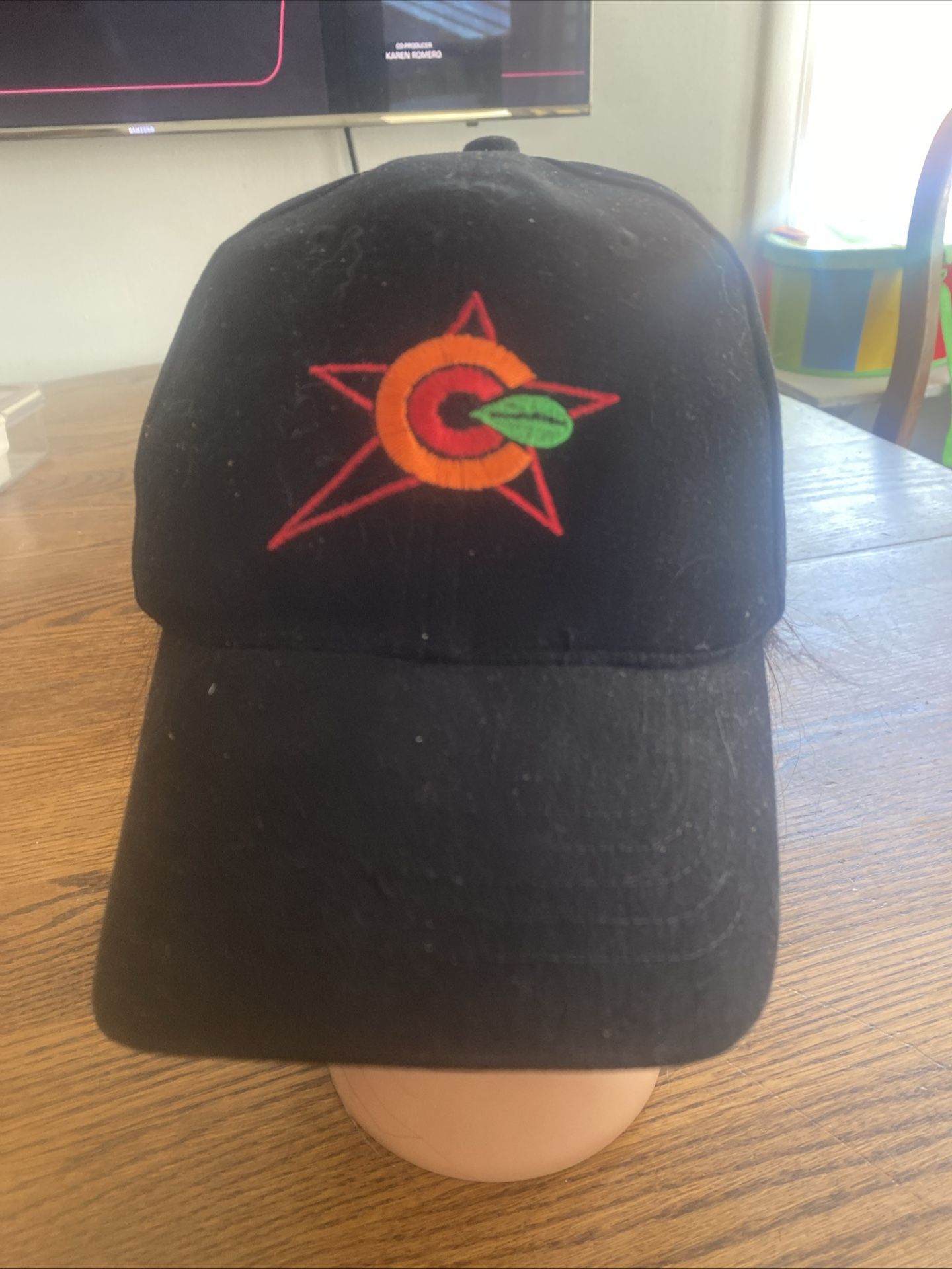 VTG Anvil Baseball Hat Cap Black with Embroidered Logo Adj