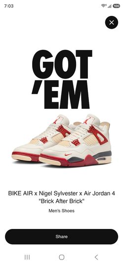 Jordan Retro 4 Nigel Brick after Brick Size 10
