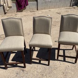 3 Cushioned Bar Stool Chairs