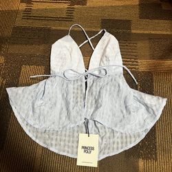 Princess Polly blue Elizaveta top Size 4