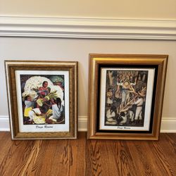 Set of 2 Framed Diego Rivera Art Prints — Gold Frames — Wall Decor