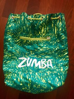 Zumba green scribble knapsack backpack NWOT