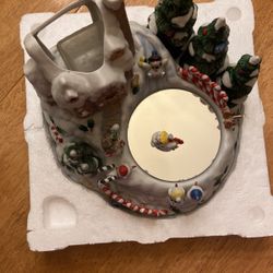Partylite Snowbell Candle Holder W/wind Up Skater