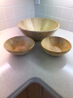 Large Wooden Bowl Set