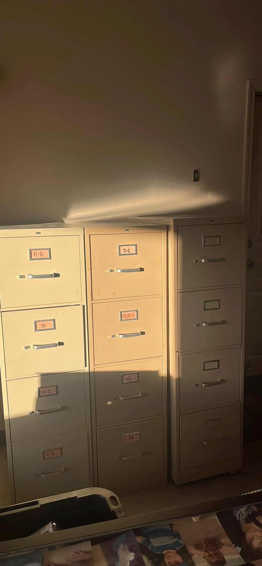 3 great metal filing cabinets 