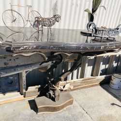 Table Mount Iron Hand Made With Marble Top 