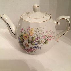 Ellgreave England Wood & Sons Floral  Teapot  Ironstone