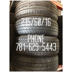 Used Tire For Sale 215/60/16 $45 each free mounting and Balancing