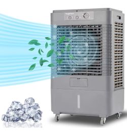 37" Evaporative Air Cooler 3000 CFM, 8 Gal Water Tank, 3 Speeds, Oscillating Cools up to 720 Sq. ft, Portable Industrial Swamp Water Cooler for Outdoo