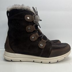 SOREL Explorer Joan Sherpa Waterproof Brown Boots