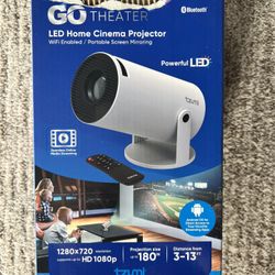 Tzumi 1280 x 720 HD Movie Projector with Stand 360 Lumens