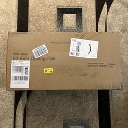 52" Smart Ceiling Fan w/ Light, Flush Mount DC, Alexa App Remote, 6‐Speed, Walnut